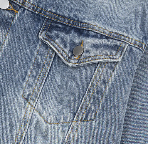 Washed Three Bar Denim Jacket