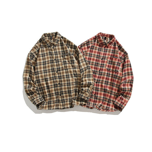 Long Sleeve Plaid Work Shirt Shirt for Men