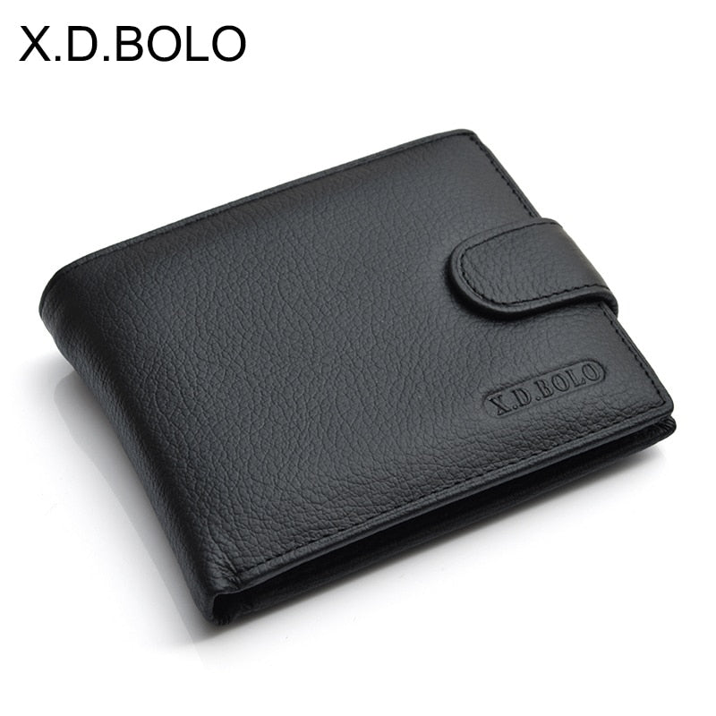 Men's Genuine Cow Leather Wallet with Coin Pocket - Premium Leather Money Bag
