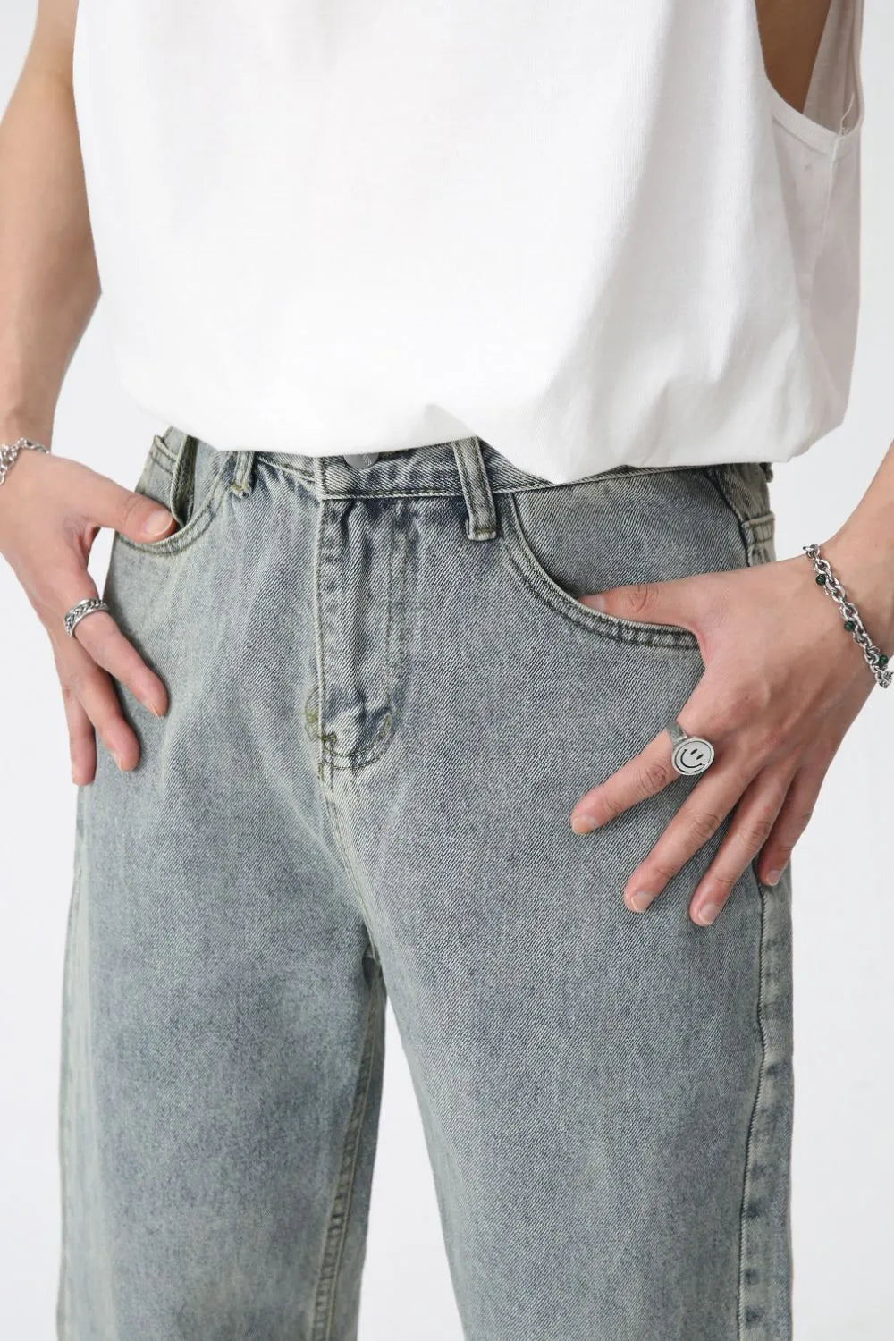 Premium Baggy Jeans with Pockets - Japanese Denim