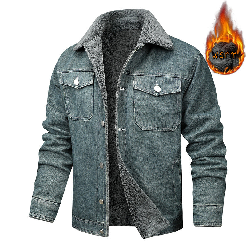 Men's Fleece Lined Denim Jacket -  Casual Workwear