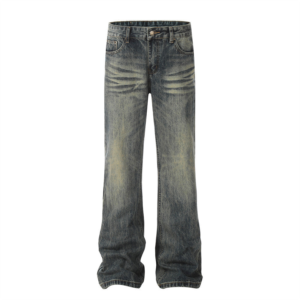 Men's Vintage Distressed Loose-Fit Denim Pants