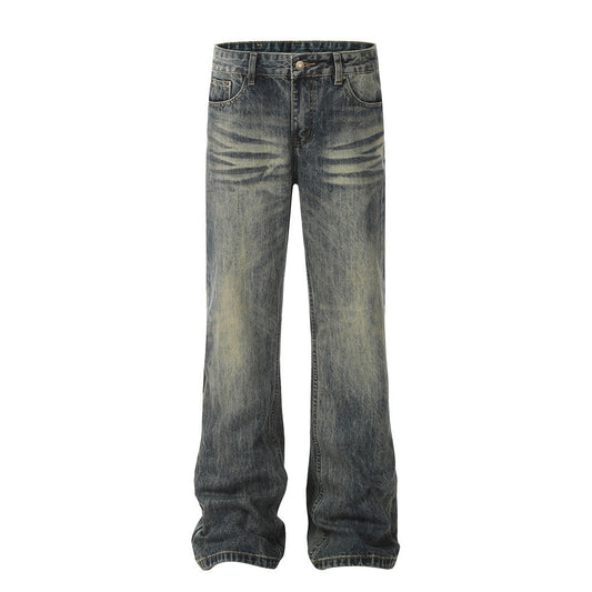 Men's Vintage Distressed Loose-Fit Denim Pants