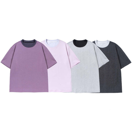 Color Blocked Round Neck T-Shirts