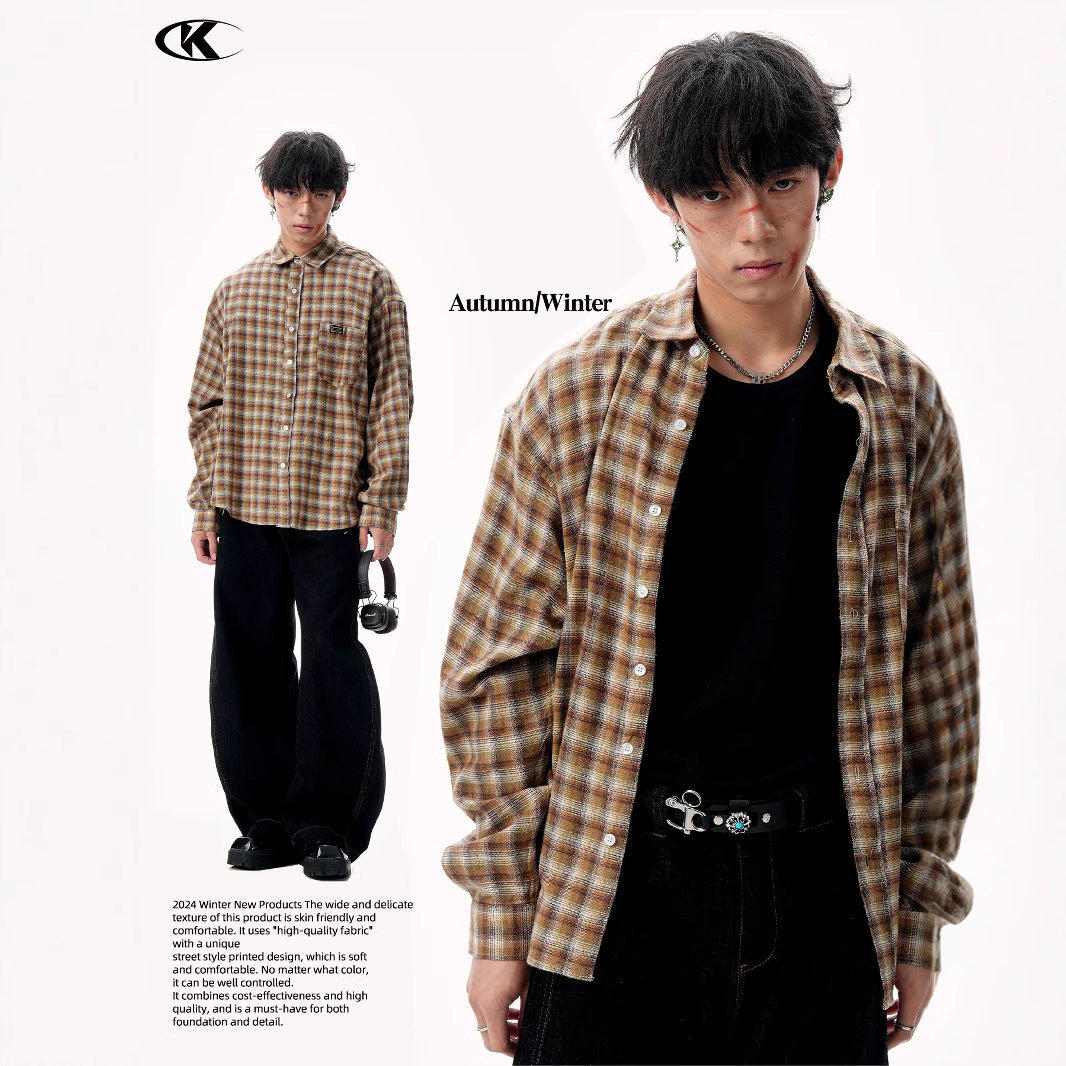 Loose Notched Collar Shirt Loose Casual Slim Fit Top