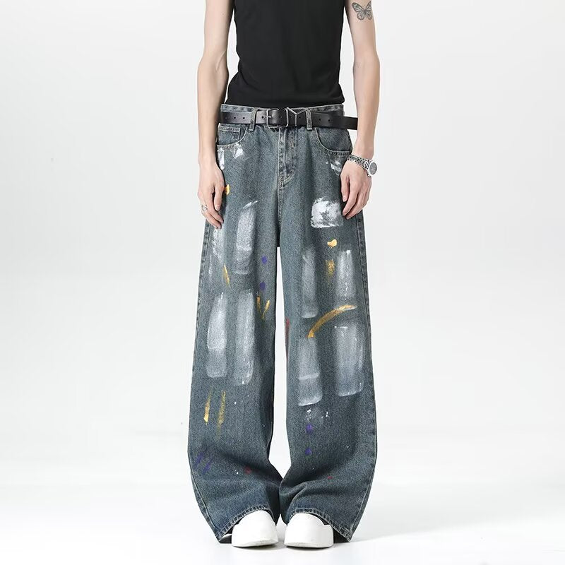 Graffiti Print Casual Straight Tube Jeans