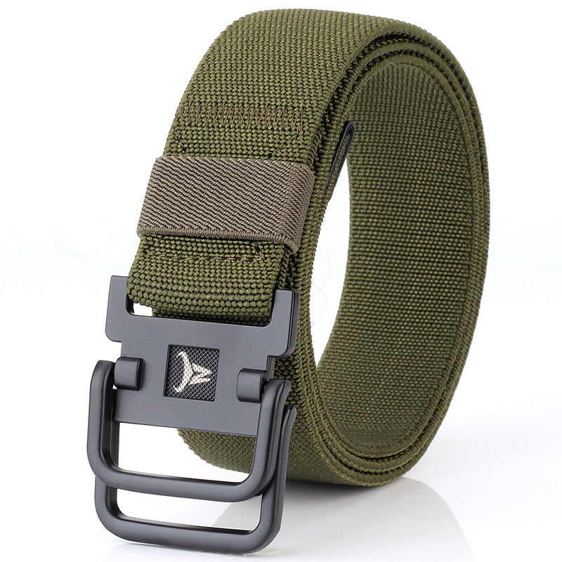 Double Ring Buckle Belt - Nylon Elastic Durable Canvas