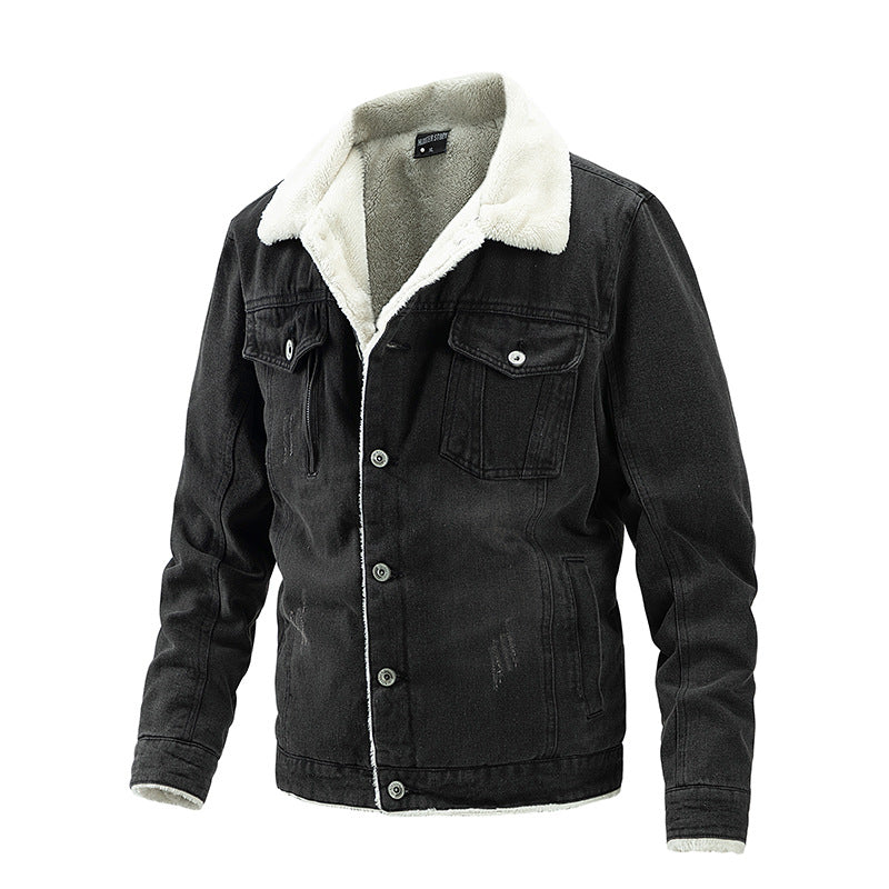 Men's Denim Jacket with Velvet Lining