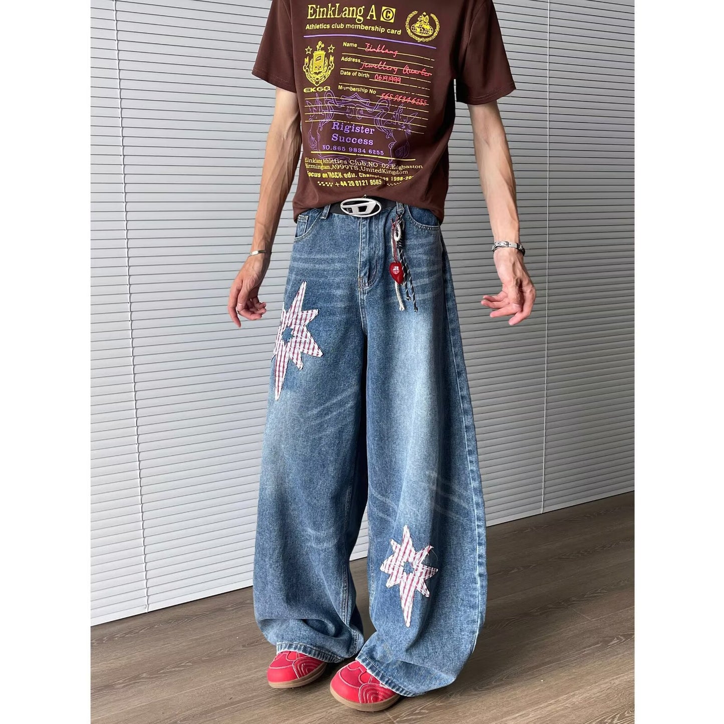 Star Denim Straight Leg Wide Leg Loose Casual Pants