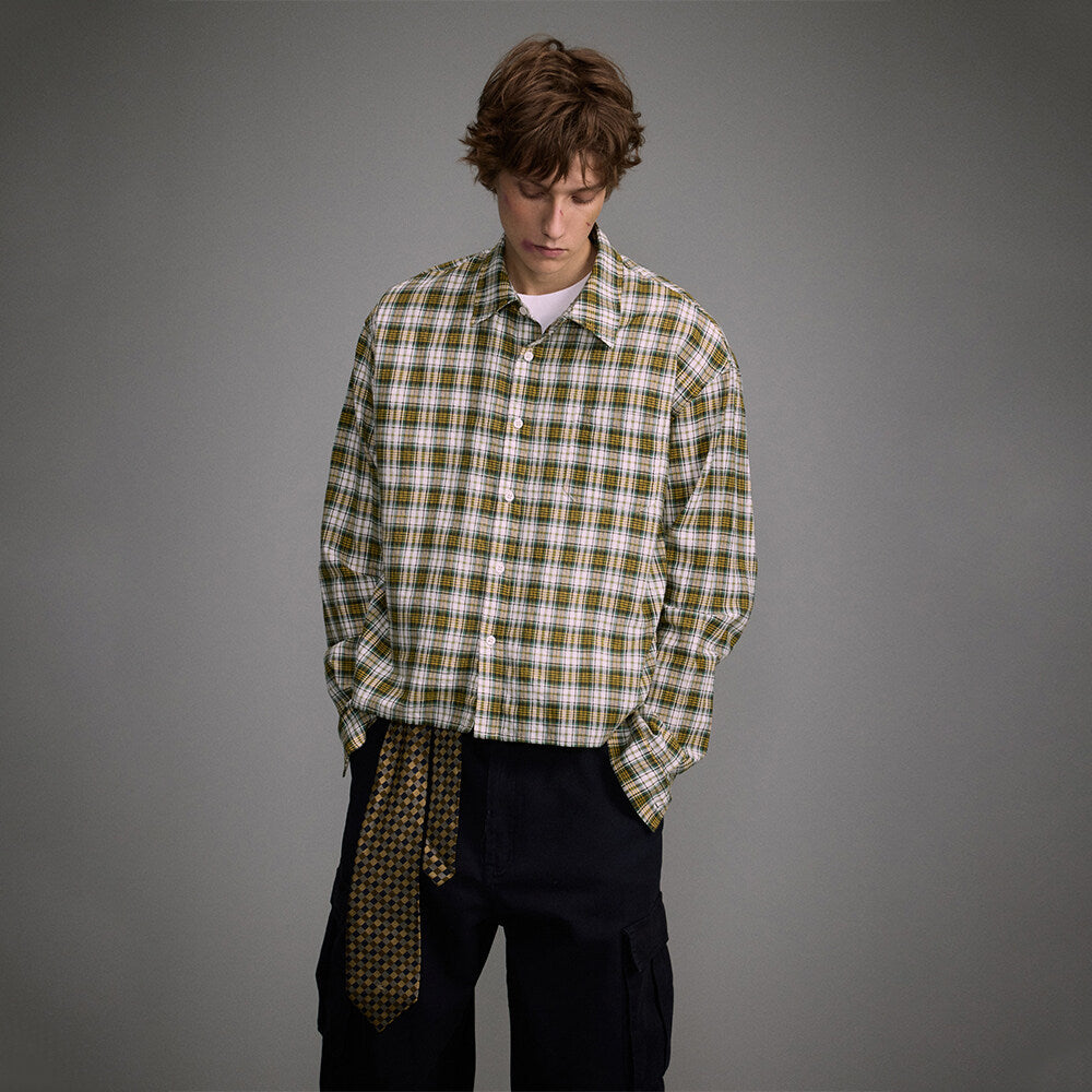 Plaid Long Sleeved Shirt for Men and Women