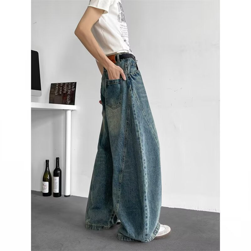 Bending Knife Denim Casual Pants for Men and Women