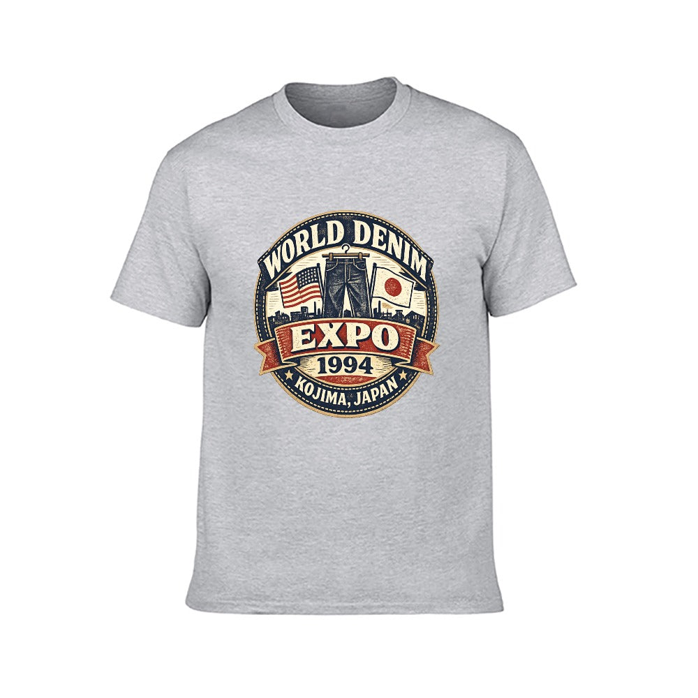 World Denim Expo 1994 Short Sleeve Cotton T Shirt Gray