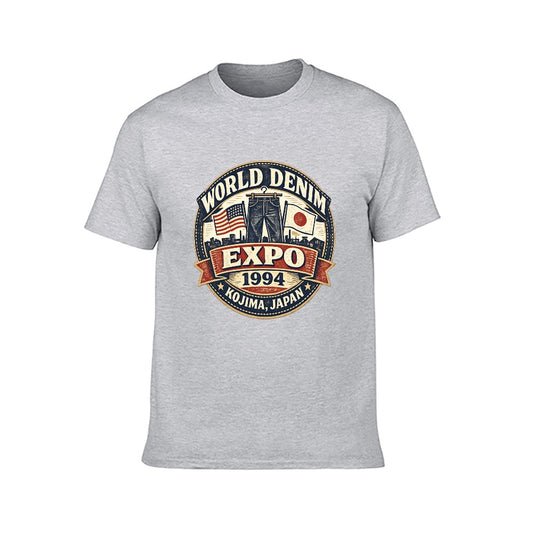 World Denim Expo 1994 Short Sleeve Cotton T Shirt Gray