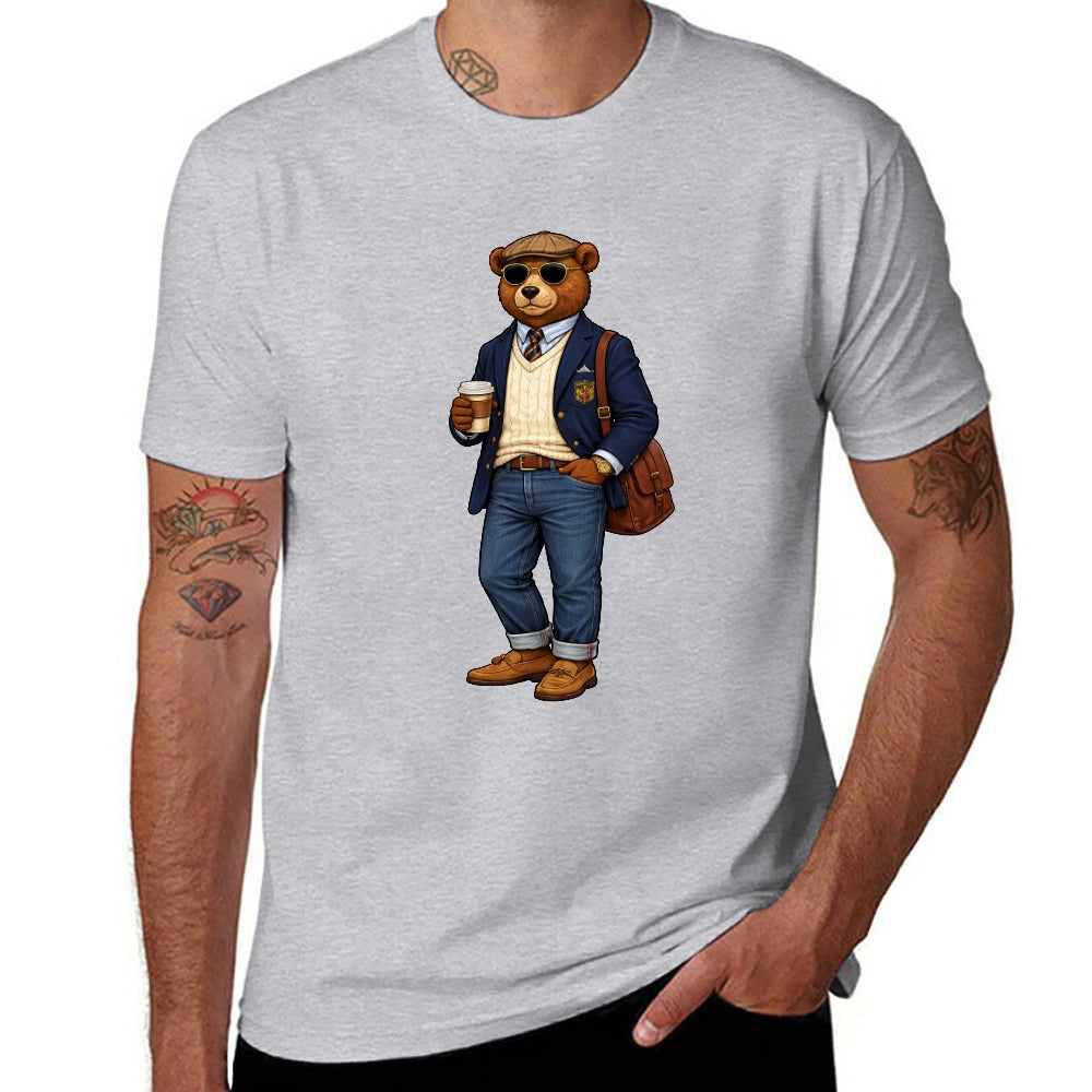 Oxford Denim Bear Men's Short Sleeve Tee - Gray