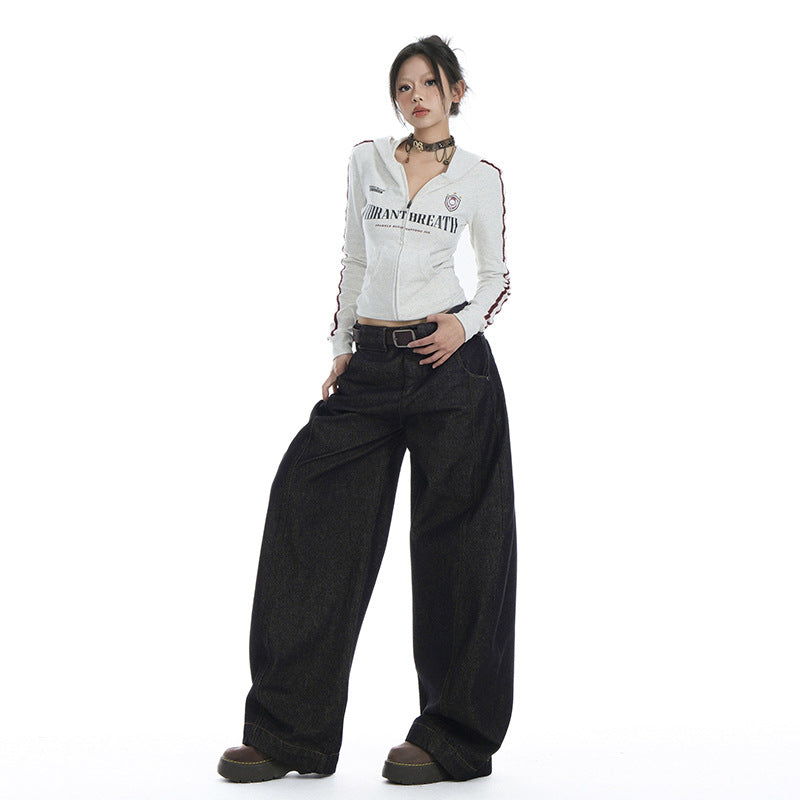 Women's Wide-Leg Straight Loose Denim Pants