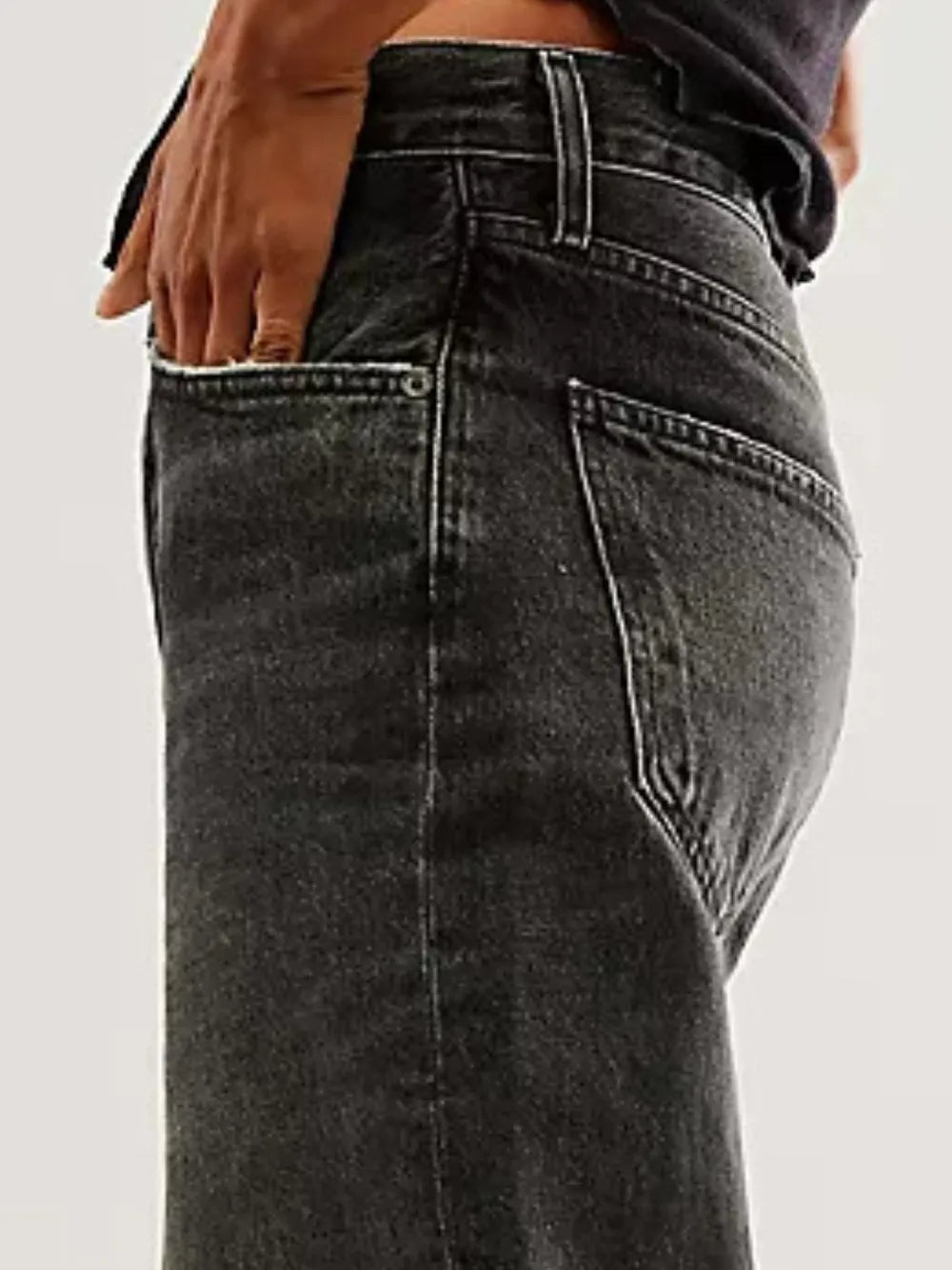 Premium Cuffed Jeans with Pockets