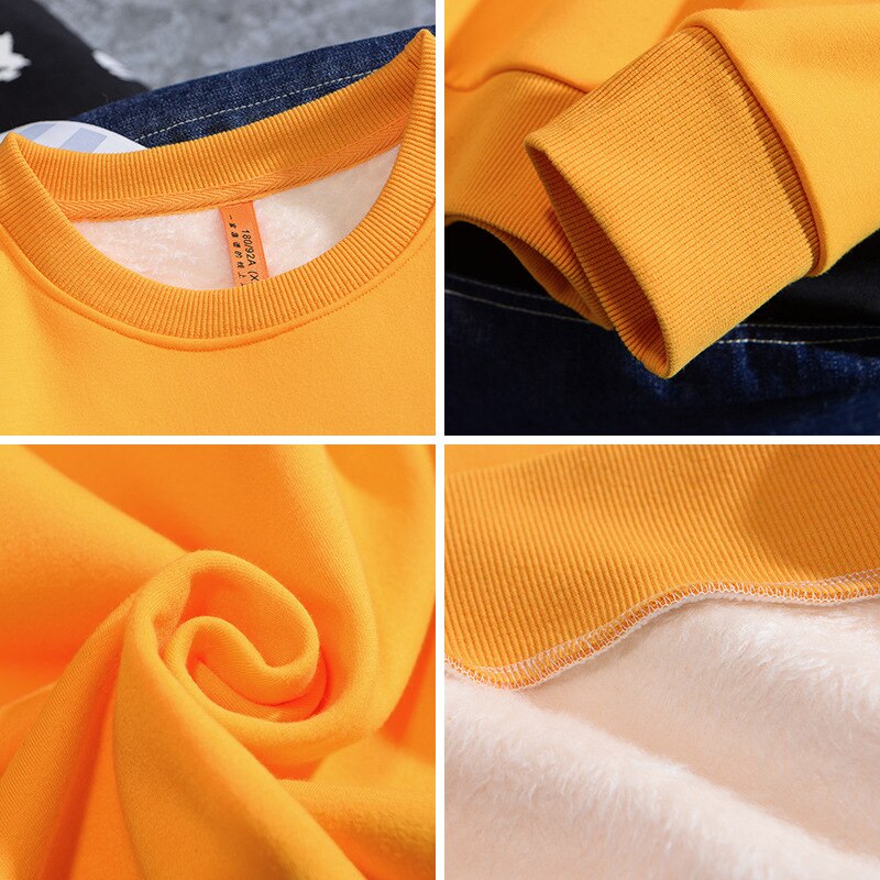 Men's Casual Cotton Fleece Long Sleeve Hoodie Sweatshirt Round Neck Multicolor