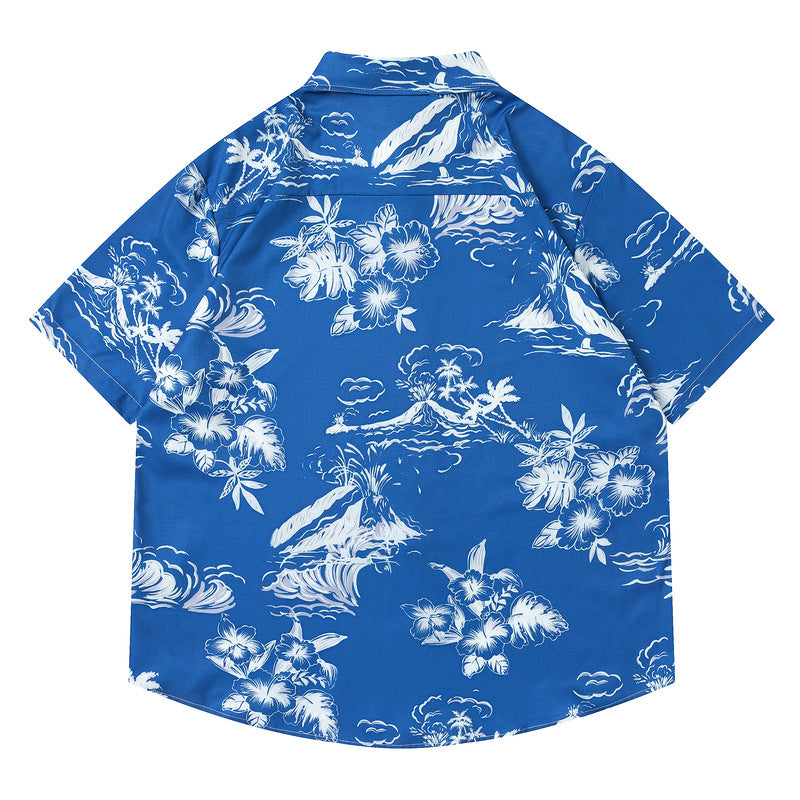 Hawaiian Short Sleeve Shirt for Men and Women Casual Couple Half-Sleeve