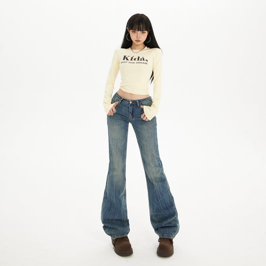Low Waist Hot Pants, Flared Jeans - Slim Fit Stretchy Denim Pants for Women