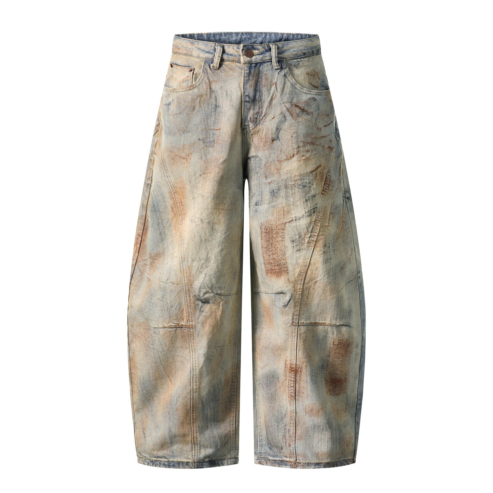 Washed Distressed Denim Long Pants - Premium Japanese Craftsmanship