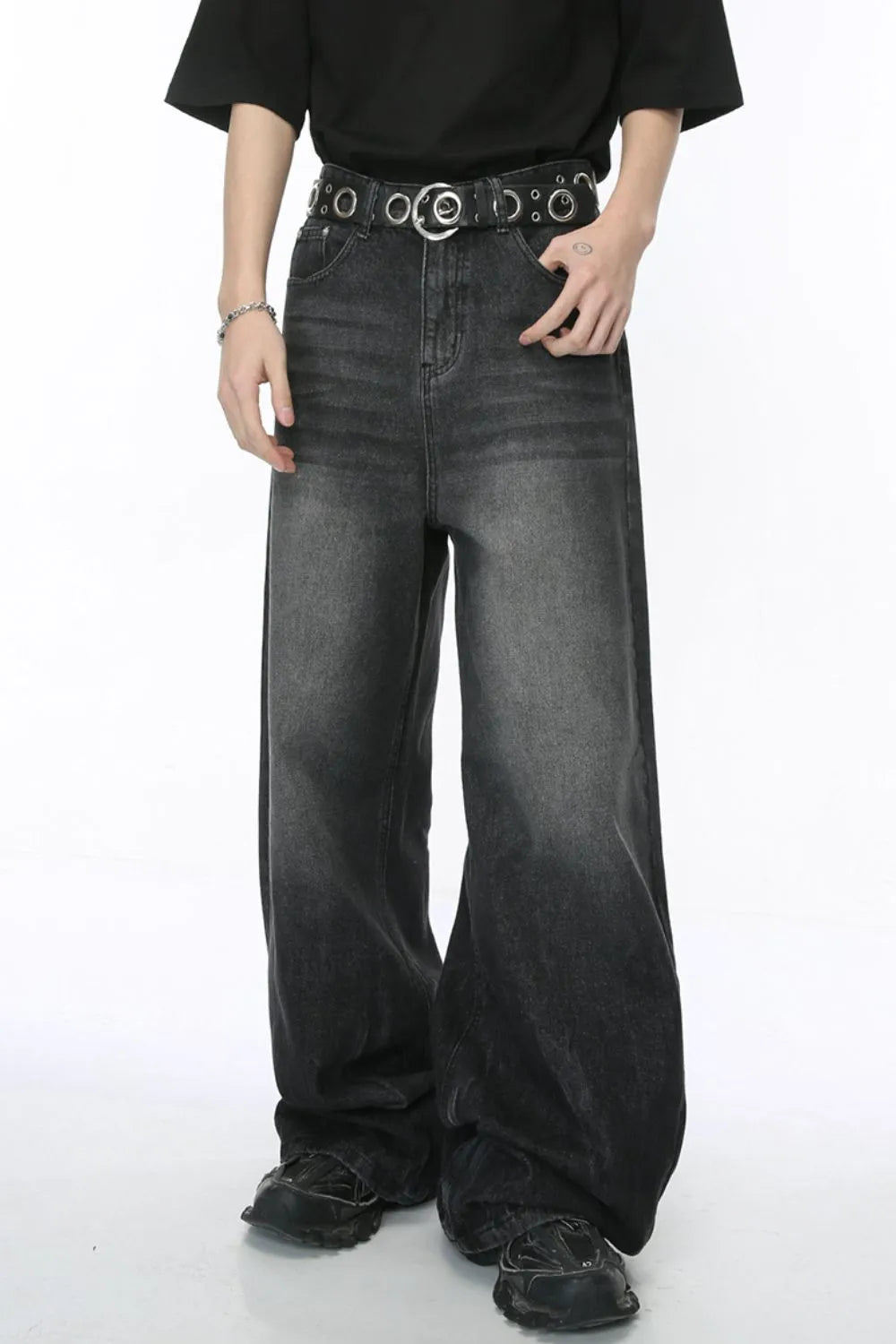 Premium Wide Leg Jeans with Pockets - Japanese Denim