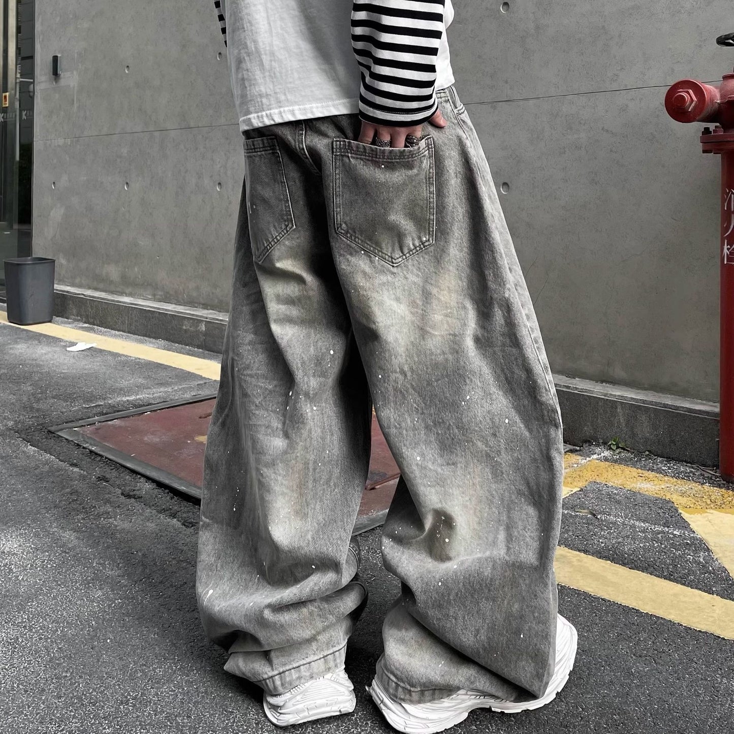 Splash Ink Washed Denim Jeans