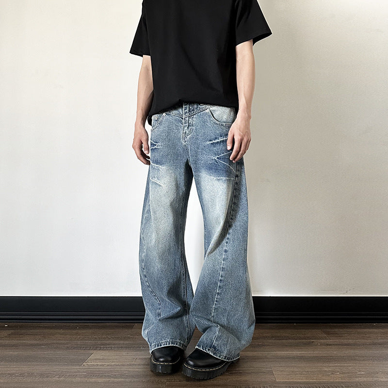 Bent Knife Jeans for Men and Women - High Street Loose Wide Leg Casual Pants