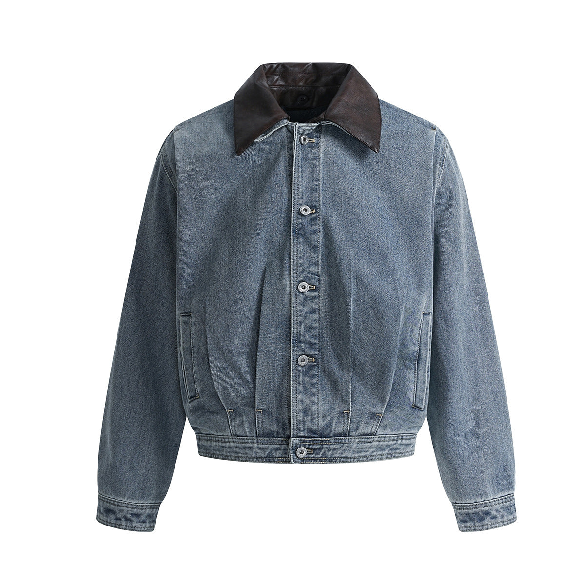 Washed Denim Motorcycle Jacket