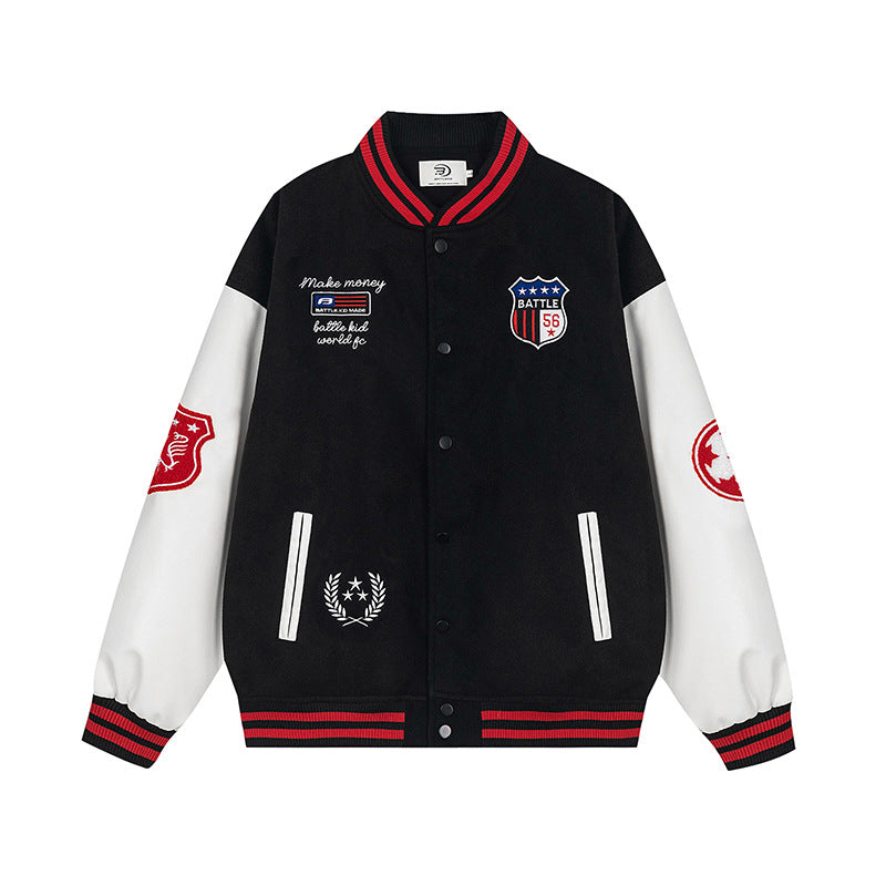 Emblem Embroidered Varsity Jacket