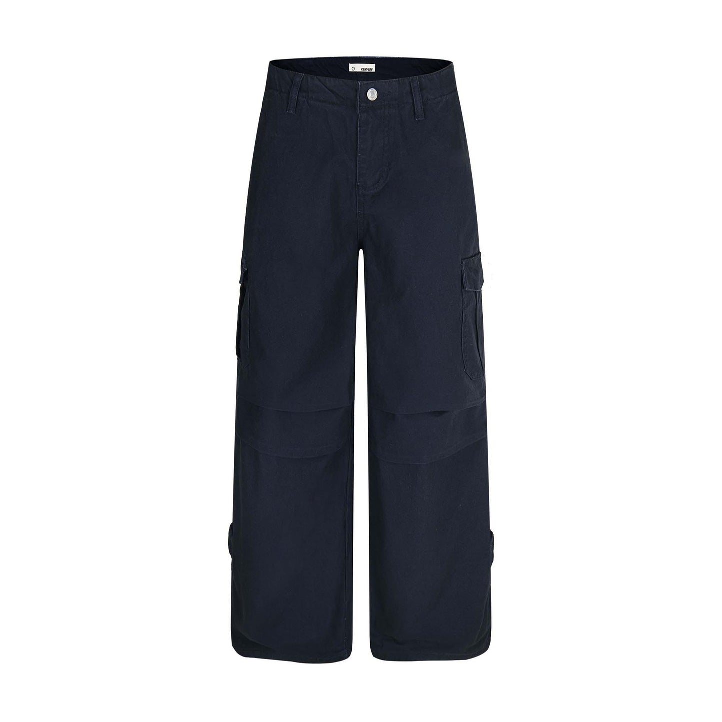 Pleated Multi-Pocket Unisex Denim Work Pants - Loose Wide-Leg Style