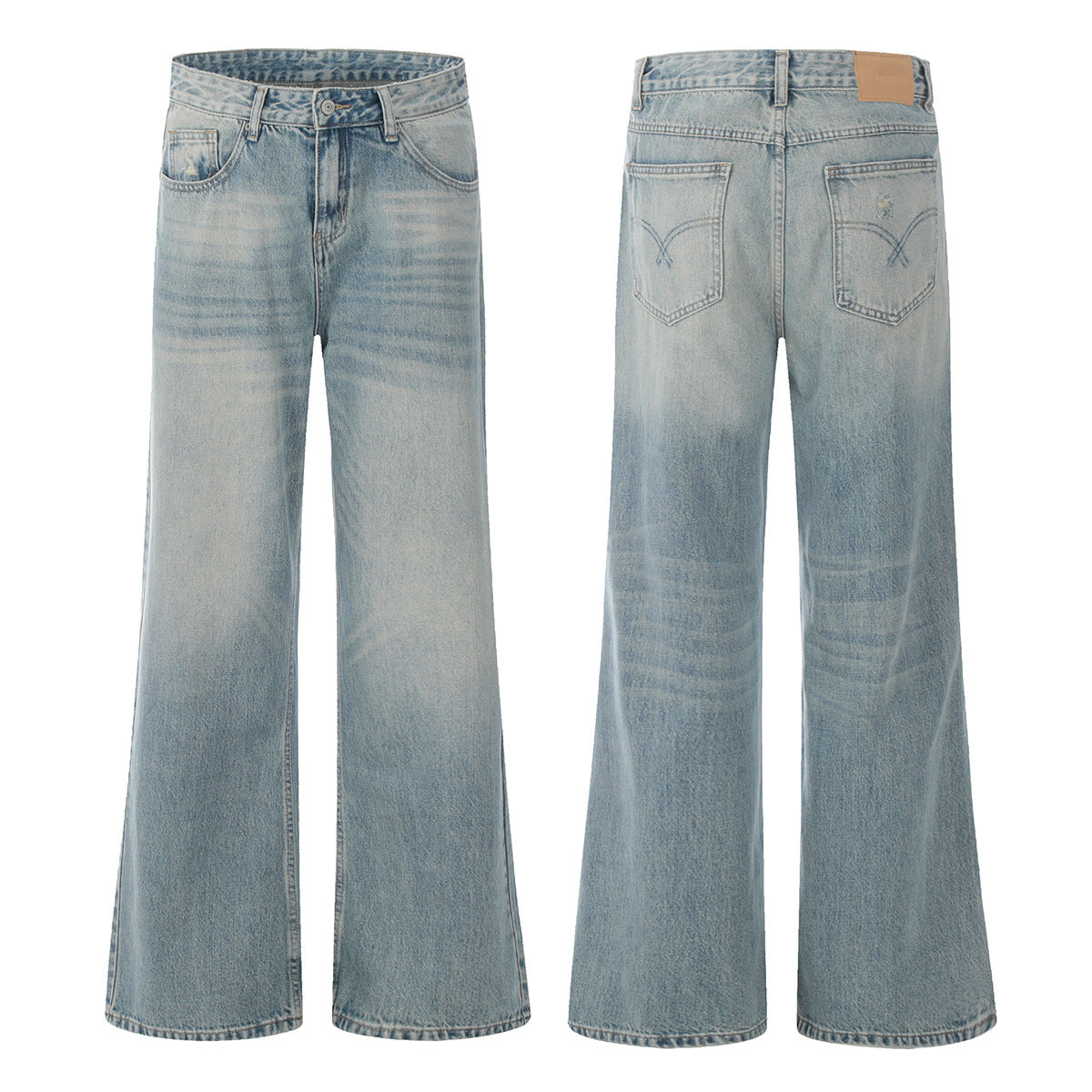 Simple Clean Fit Vintage Loose Casual Slimming Long Pants