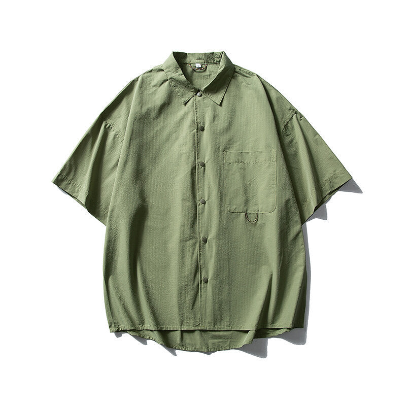 Solid Color Minimalist Short Sleeved Shirt