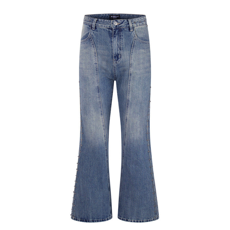 Vintage Deconstructed Patchwork Denim Pants for Men and Women