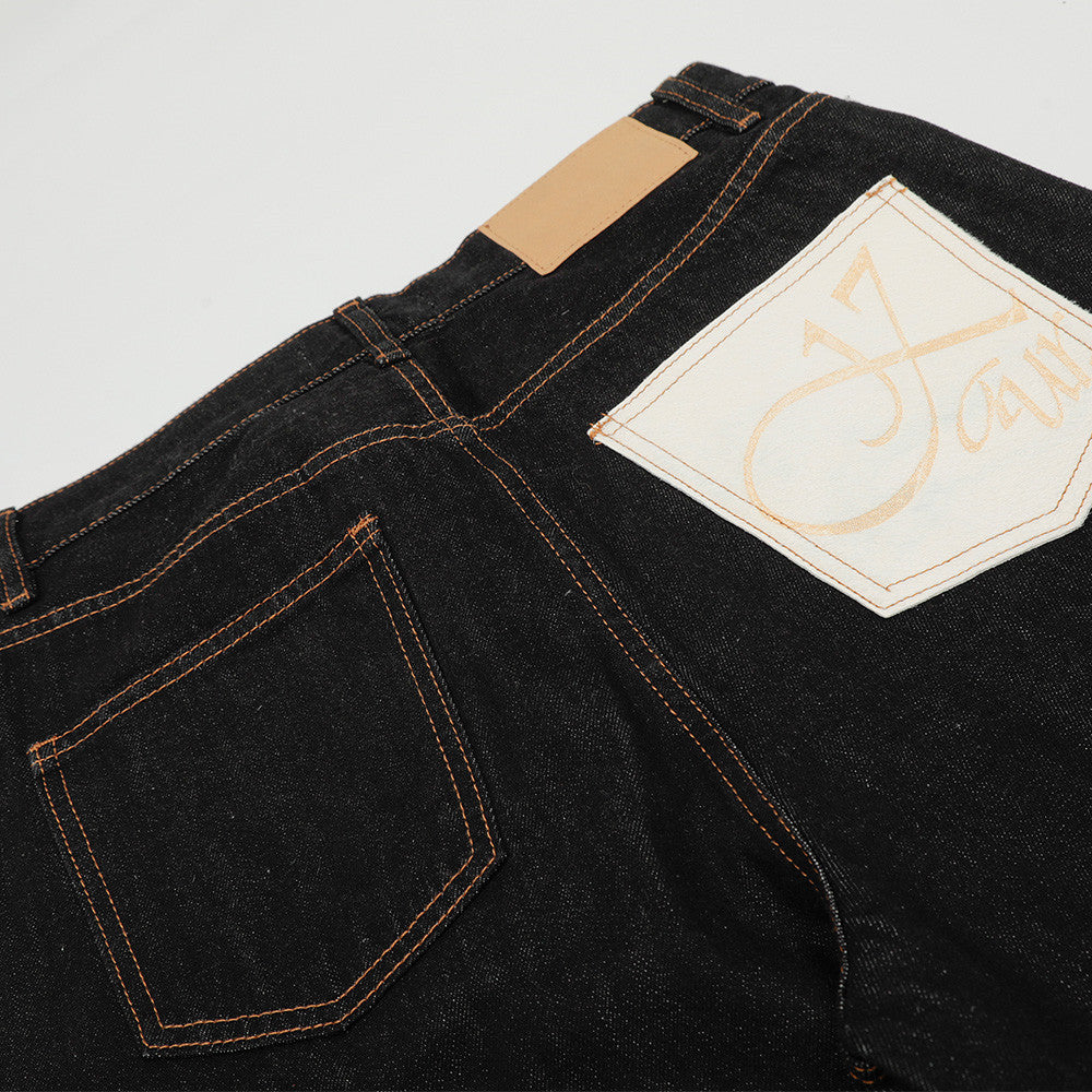 Men's  Denim Trousers with Contrast Pockets