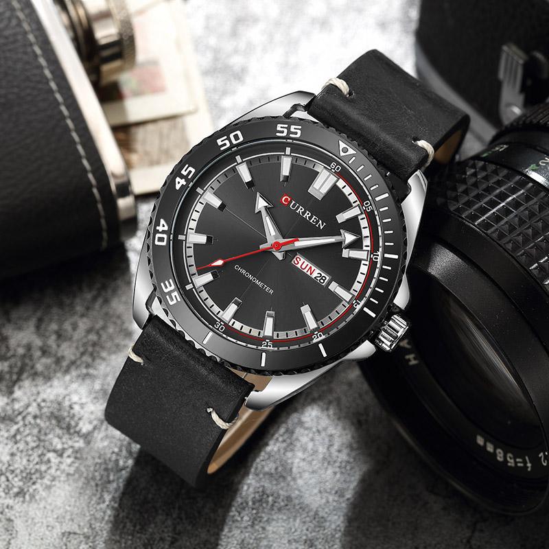 Luxury Men’s Leather Quartz Wrist Watches