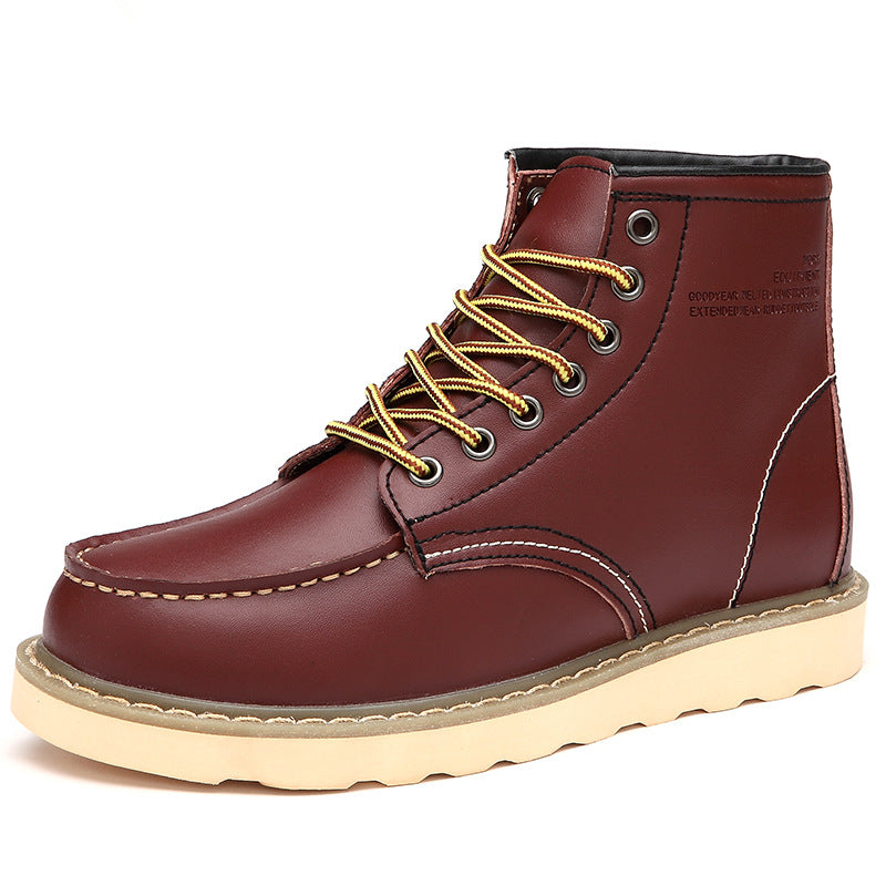 British Casual High Top Genuine Leather Work Boots for Men