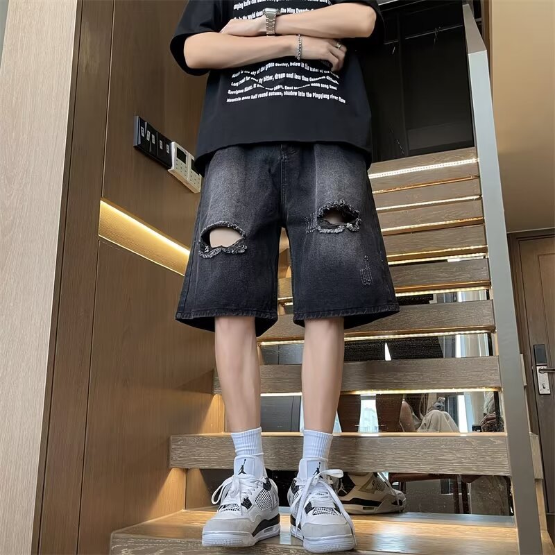 Men's Ripped Denim Shorts - Summer Style