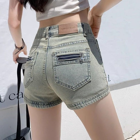 Vintage Women’s Denim Shorts - Summer Slim Fit High Street Design