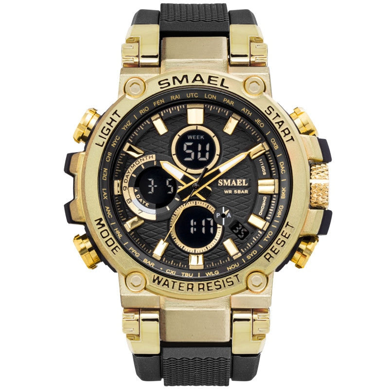 Men's Sport Watches - Digital Double Time Chronograph - LED Display