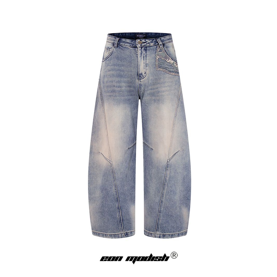 Washed Vintage High-Quality Tapered Jeans