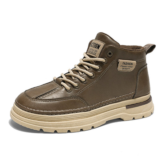 Men's Casual Boots - Black, Khaki