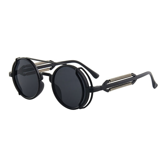 Retro Steampunk Sunglasses - UV400 Protection - Round Metal Frame