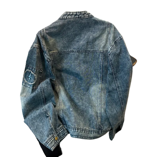 Washed Short Denim Jacket