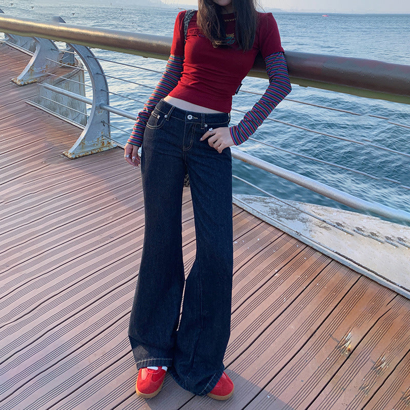 Women's Low-Waist Slimming Tapered Leg Jeans