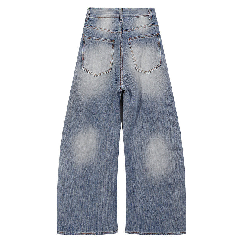 Unisex Wide Leg Denim Pants -  Loose Scythe Design