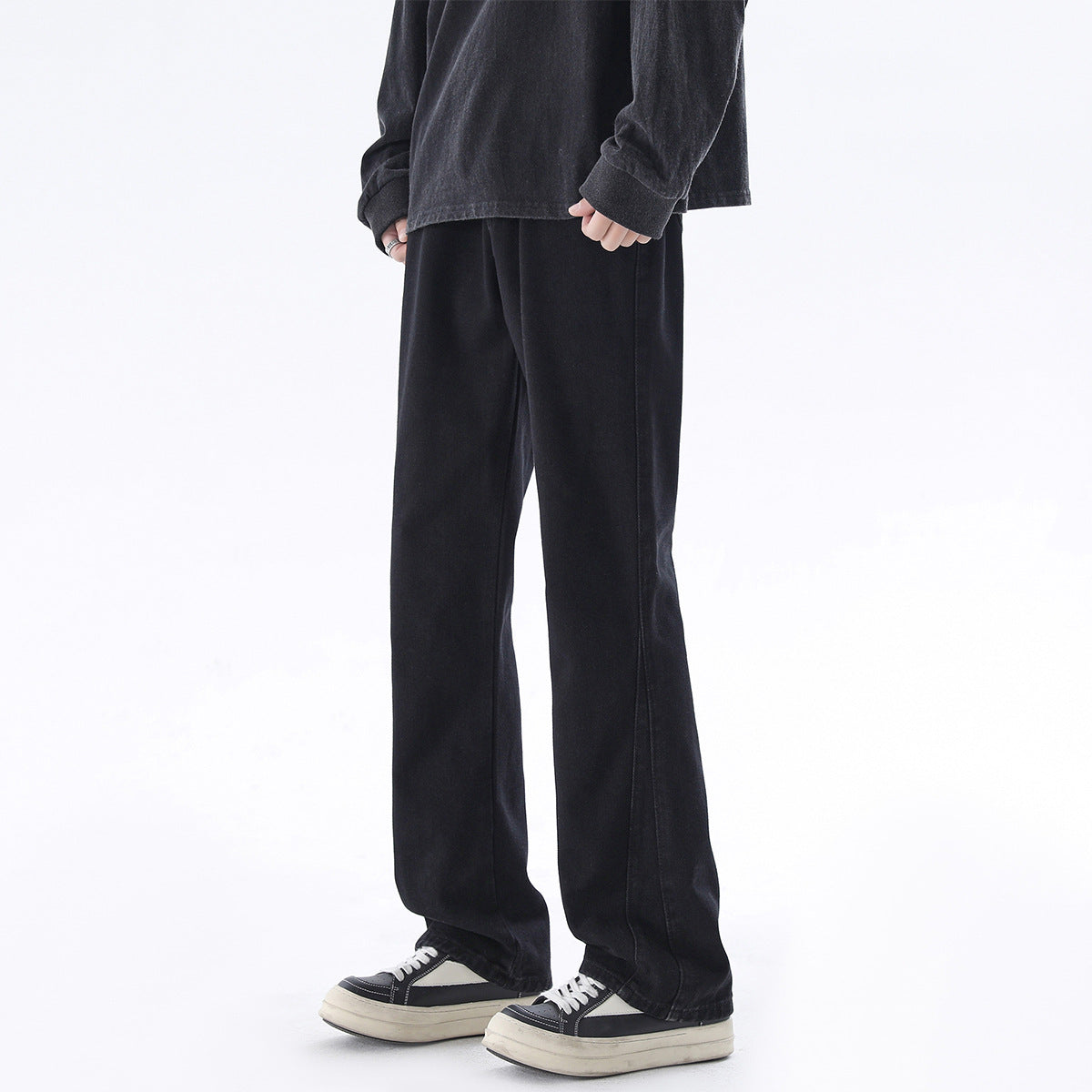 Men's Loose Fit Stylish Slimming Wide Leg Straight Denim Trousers