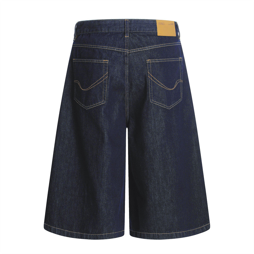 Men's Loose-Fit Wide-Leg Denim Shorts