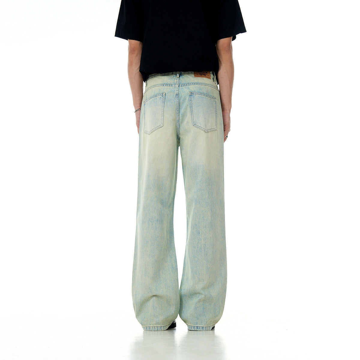 Light Blue Denim Pants for Men and Women – Stylish Slimming Casual Loose Long Pants