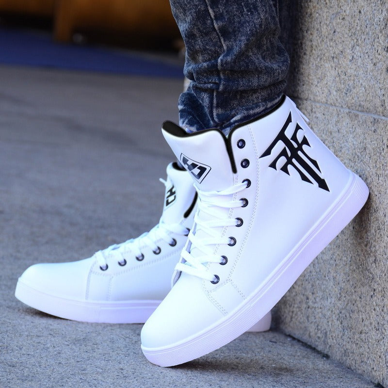 Men's Casual High Top Sports Shoes - Lace Up Running Sneakers