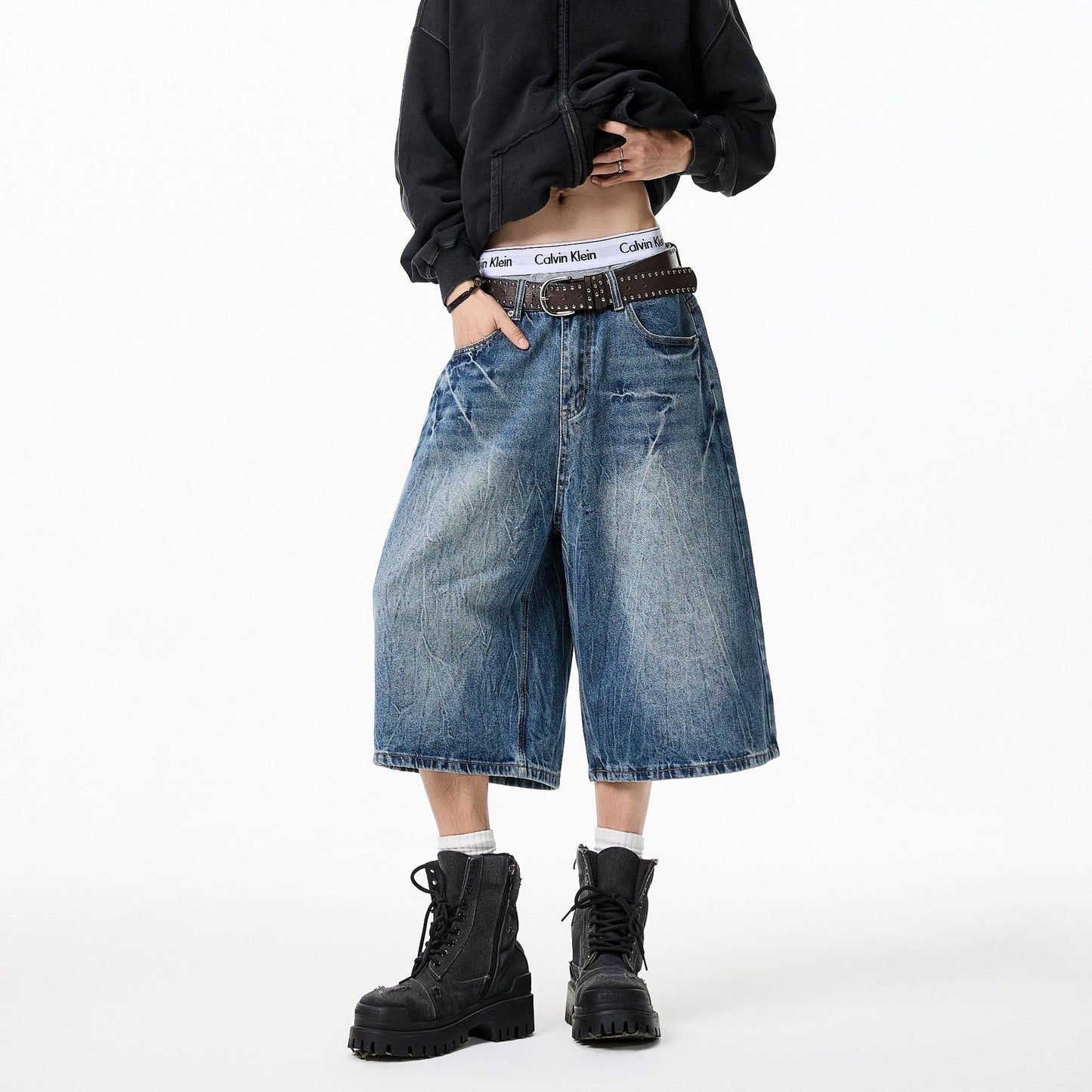 Summer Loose Straight Leg Denim Shorts